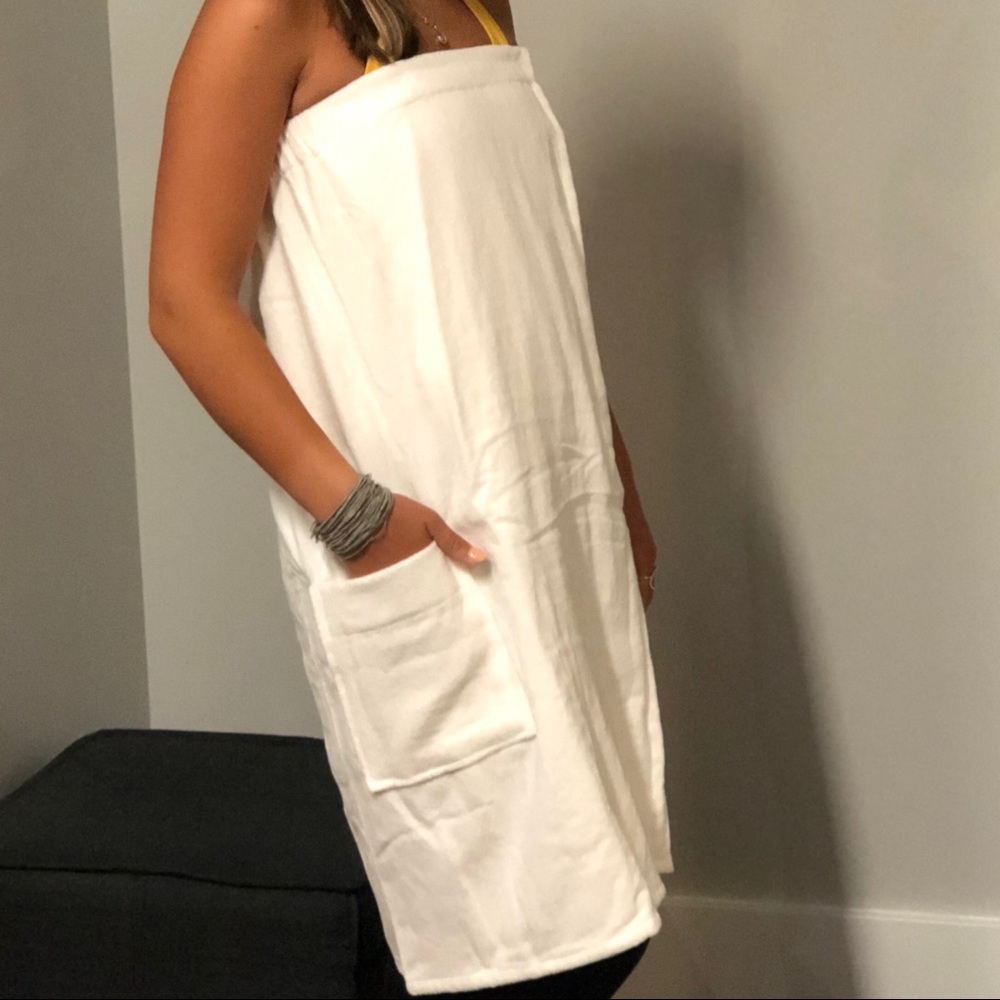 Terry velour shower wrap